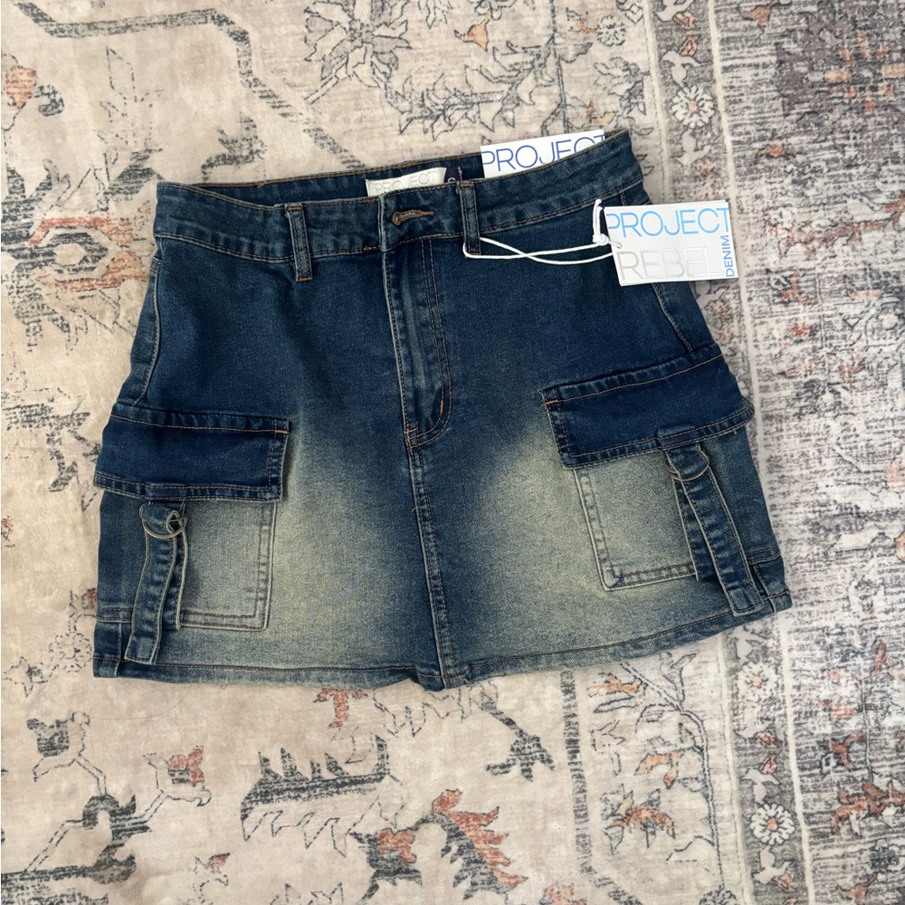 Project Rebel Denim Cargo Skirt